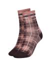 TOMMY HILFIGER - disruptive check brown ponožky