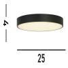 Stropné svietidlo Palma LED, čierne, Ø 25 cm, oceľ/akryl