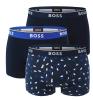 BOSS - boxerky 3PACK cotton stretch power design shapes print blue combo - limitovaná fashion edícia (HUGO BOSS)
