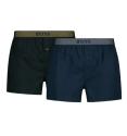 BOSS - trenky 2PACK pure cotton blue & black with modern metallic waist v darčekovej krabičke - (HUGO BOSS)