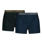 BOSS - trenky 2PACK pure cotton blue & black with modern metallic waist v darčekovej krabičke - (HUGO BOSS)