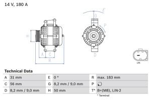 BOSCH Alternátor 0 986 083 670