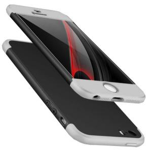 Puzdro 360 Protection strieborno-čierne – iPhone 5 / 5S / SE