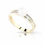 Cutie Diamonds Zlatý prsteň s diamantmi a pravou perlou DZ8035-10-C4-X-1 59 mm