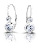 Modesi Strieborné visiace náušnice s kubickými zirkónmi M02321