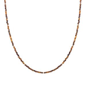 Sparkling Jewels Korálkový náhrdelník s tigriím okom NLK04G-G09