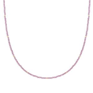 Sparkling Jewels Korálkový náhrdelník s fialovým kremeňom NLK04G-G59