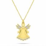 Brilio Silver Pozlátený dámsky náhrdelník s anjelikom NCL188Y
