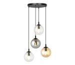 EMIBIG Luster na lanku COSMO 4xE14/10W/230V pr. 40 cm čierna/šedá/béžová/číra