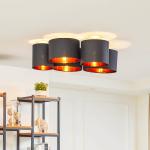 Stropné svietidlo Lindby Laurenz, 5 svetiel, 83 cm čierna/zlatá