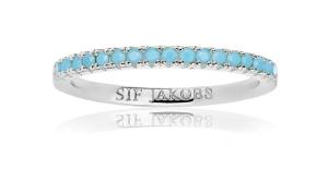 Sif Jakobs Strieborný prsteň s kamienkami tyrkysu Ellera SJ-R2869-TQ-YG 52 mm
