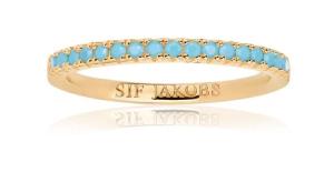 Sif Jakobs Strieborný prsteň s kamienkami tyrkysu Ellera SJ-R2869-TQ-YG 54 mm
