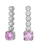Victoria Cruz Trblietavé visiace náušnice s ružovým kryštálom Shine A4669-31HT