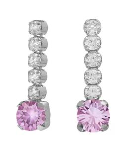 Victoria Cruz Trblietavé visiace náušnice s ružovým kryštálom Shine A4669-31HT