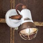 Nástenné svietidlo C1675/1, biela/hrdzavohnedá, keramika, výška 18 cm, E14