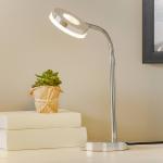 Stolná lampa Rennes LED, chrómová farba, výška 40 cm