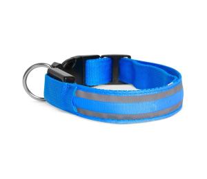 Yummie LED Nabíjací obojok 40-48 cm 1xCR2032/5V/40 mAh modrá