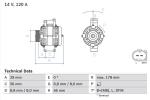 BOSCH Alternátor 0986046160