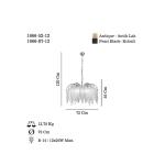 Závesná lampa Grape, starožitná mosadz, Ø 72 cm kov/sklo 12 svetiel.