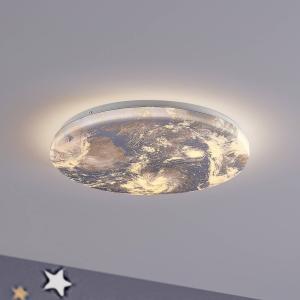 Lindby LED stropné svietidlo Gaios Ø 38 cm, modré, CCT, stmievateľné