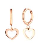 Vuch Srdiečkové kruhové náušnice z pozlátenej ocele Glimmer Rose Gold