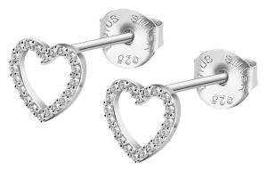 Lotus Silver Strieborné náušnice pre ženy trblietavé srdce Moments LP3670-4/1