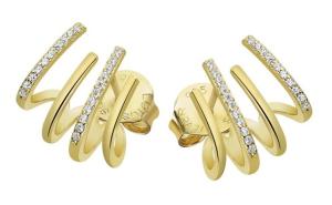 Lotus Silver Trblietavé pozlátené náušnice s čírymi zirkónmi Earparty LP3344-4/2