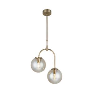 Závesné svietidlo Portemo, mosadz, Ø 37 cm, 2 svetlá, sklo