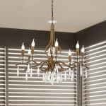 Luster Elizabeth Ø80cm kov/kryštál 8flg. starožitné zlato