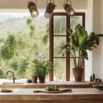 Stropné svietidlo Albrecht antické zlaté dĺžka 60 cm kov/drevo 3flg.