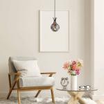 Závesné svietidlo Sinka, dymovo sivá/čierna, Ø 13 cm, sklo/kov