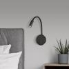 Nástenné svetlo na čítanie Lyon LED, flexibilné rameno, vypínač, čierna farba