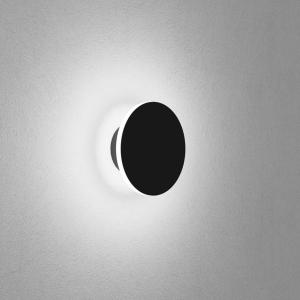 Nástenné svietidlo Egger DLS Orbit, čierne, Ø 12,5 cm, hliník 2 700 K