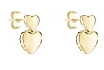 Tamaris Pozlátené visiace náušnice Srdiečka Bold Hearts TJ-0628-E-14