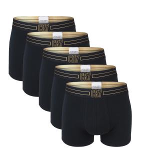 CRISTIANO RONALDO CR7 - 5PACK boxerky cotton stretch black color with gold logo - limitovaná edícia