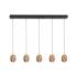 Závesné svietidlo Golden Egg, jantárovo-zlatá farba, dĺžka 107 cm, 5-svetelné