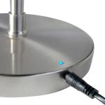 LED dobíjacia stojacia lampa Comfort, nikel, 135 cm kovový stmievač CCT