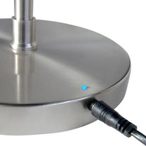 LED dobíjacia stojacia lampa Comfort, nikel, 135 cm kovový stmievač CCT