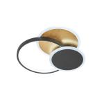 Stropné svietidlo Tomo LED, čierna/zlatá, 40 cm, kov Diaľkové ovládanie CCT