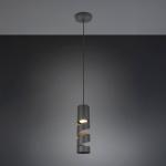 Závesné svetlo Stream, čierne, Ø 8 cm, kov, GU10