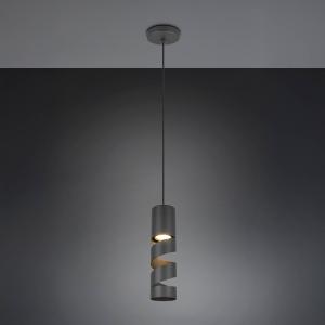 Závesné svetlo Stream, čierne, Ø 8 cm, kov, GU10