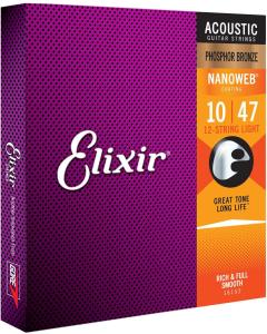 Elixir 16152 10/47 Nanoweb 12-string Phosphor Bronze Light