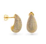 AGAIN Jewelry Pozlátené náušnice s kubickými zirkónmi Tear Drop AJNS0060