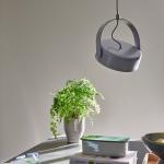 Závesné svietidlo HÜBSCH Stage LED, sivé, železo, 3 000 K