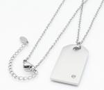 Linda`s Jewelry Náhrdelník Dog Tag Zircon chirurgická oceľ INH221
