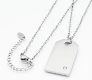 Linda`s Jewelry Náhrdelník Dog Tag Zircon chirurgická oceľ INH221