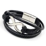 Sam`s Artisans Kožený náramok Nekonečno Infinity chirurgická oceľ INRM244