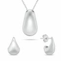 Brilio Silver Minimalistický strieborný set šperkov SET272W Tear Drop (náhrdelník, náušnice)
