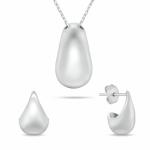 Brilio Silver Minimalistický strieborný set šperkov SET272W Tear Drop (náhrdelník, náušnice)