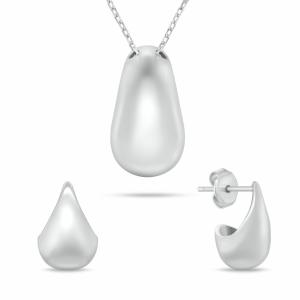 Brilio Silver Minimalistický strieborný set šperkov SET272W Tear Drop (náhrdelník, náušnice)